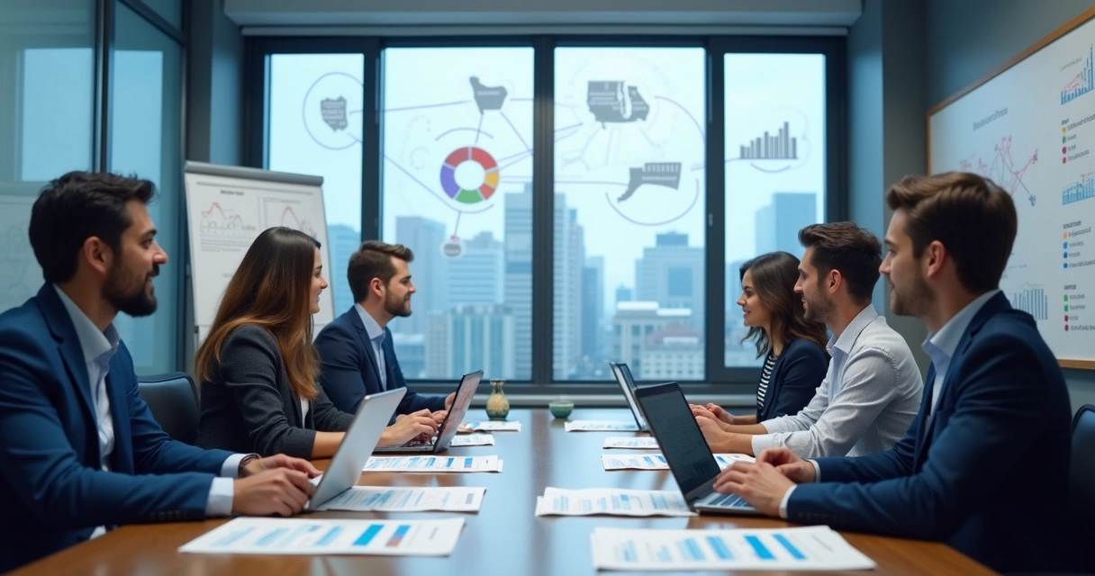 7 estratégias para aumentar receita com parcerias regionais Equipe reunida analisando oportunidades de parcerias regionais