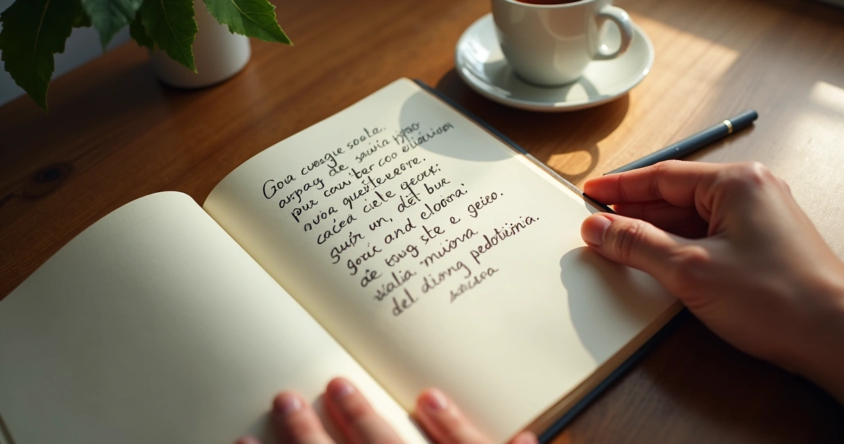 Cuaderno con notas sobre límites personales y reflexión