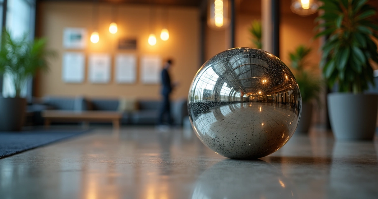 Escultura corporativa personalizada em vitrine de escritório 