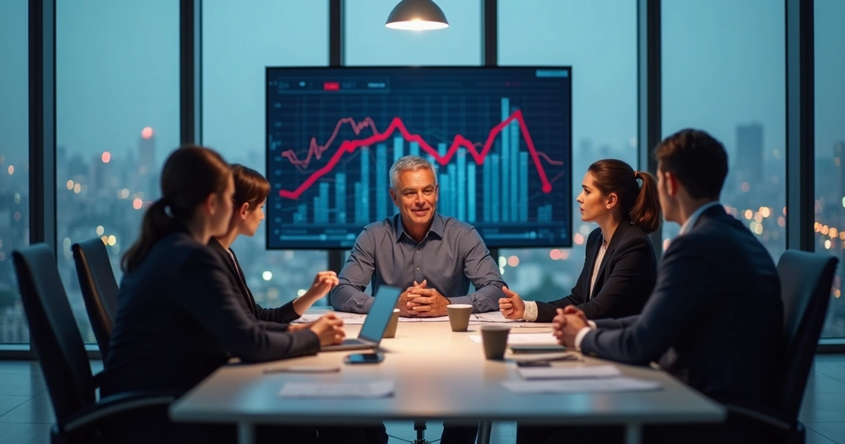 Líder ouvindo com atenção equipe em reunião tensa 