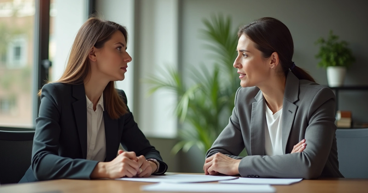 Duas pessoas conversando frente a frente com atenção mútua 
