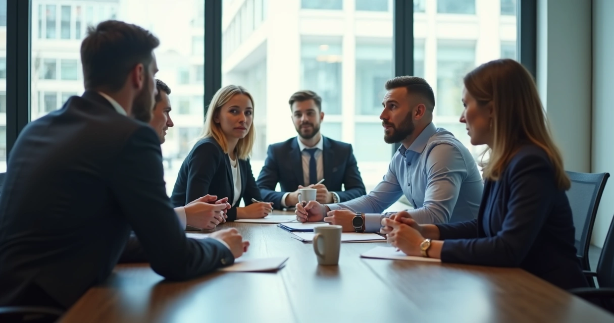 Encontro de pessoas em sala de reunião praticando escuta ativa 