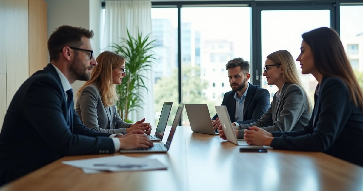 Colegas realizando reunião presencial, atentos e fazendo escuta ativa 