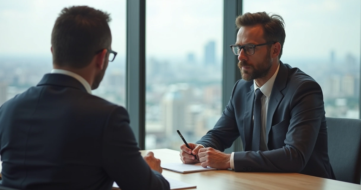 Vendedor ouvindo atentamente cliente em reunião presencial 