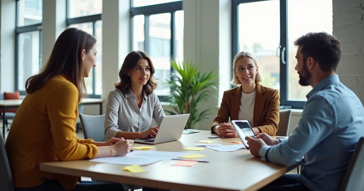 Exemplo de escuta ativa entre diferentes times em escritório 