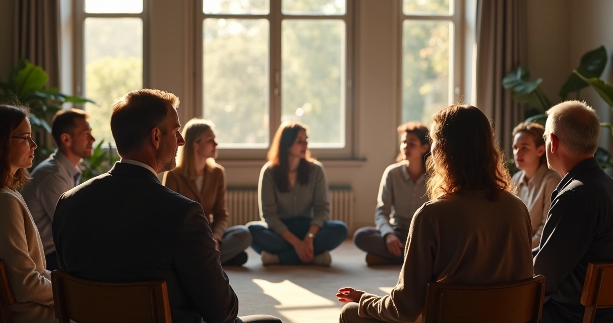 Pessoas reunidas em círculo praticando escuta empática