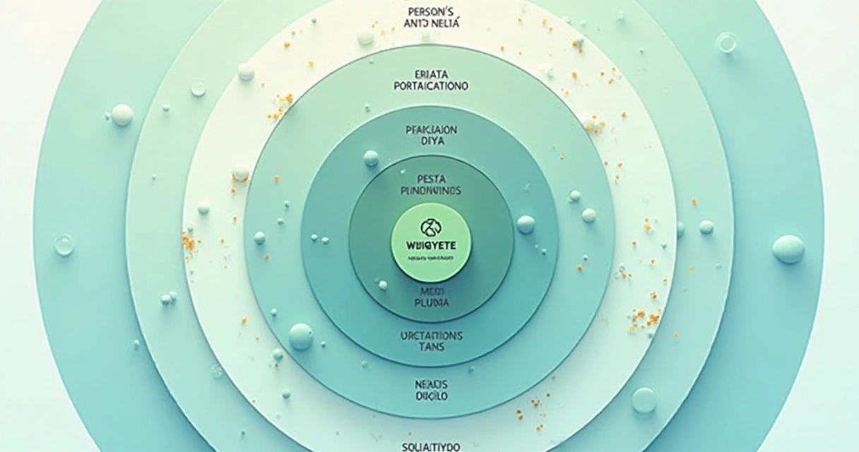 Diagrama de círculos concéntricos mostrando diferentes niveles de impacto 