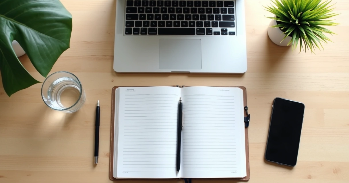 Escritorio ordenado con una sola tarea visible 