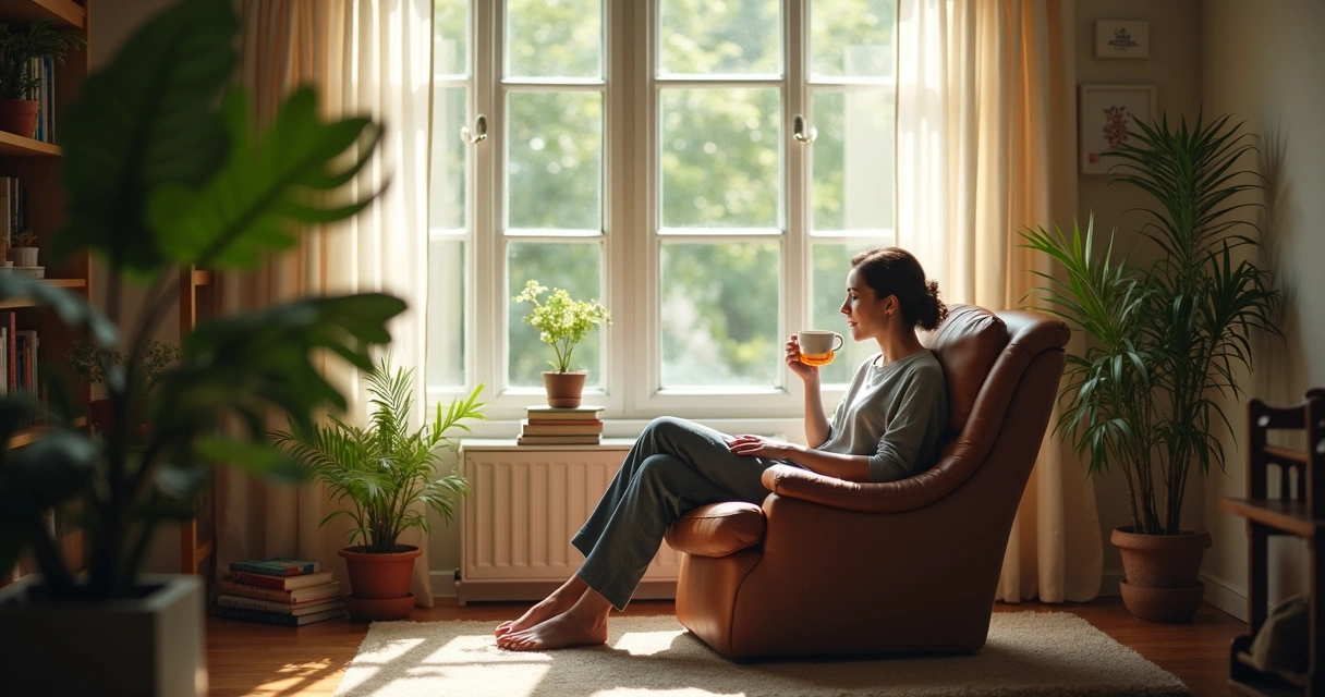 Persona disfrutando de su espacio personal 