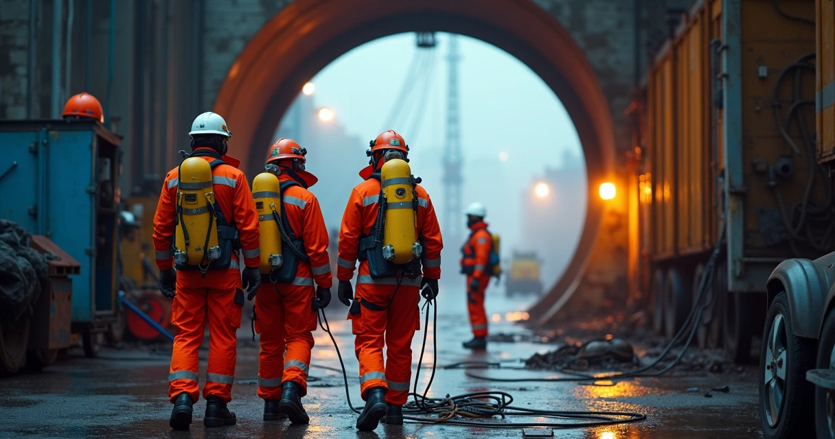 Equipe preparada para resgate em espaço confinado 
