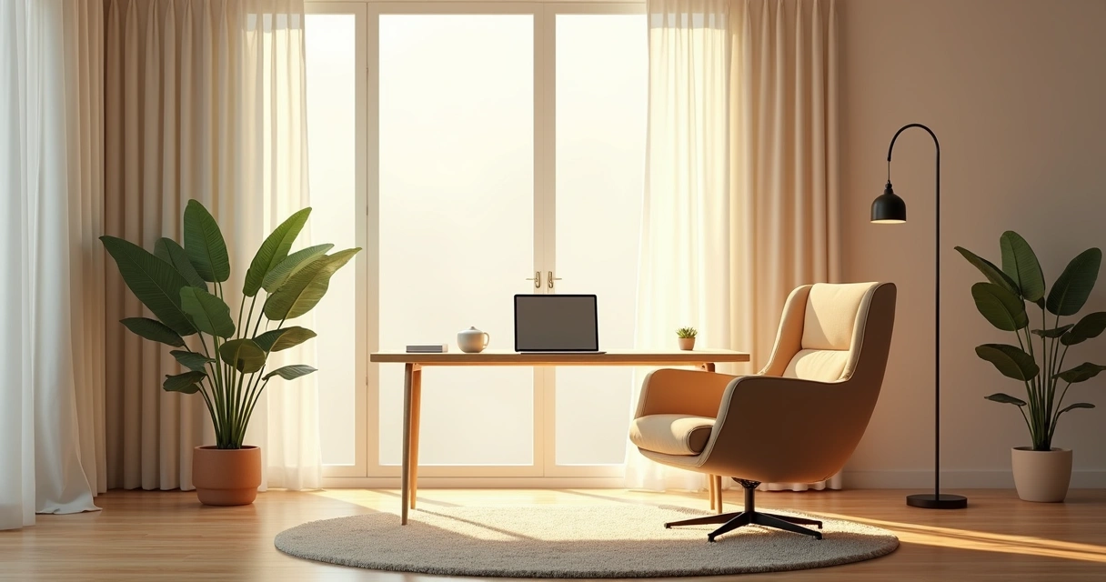 Ambiente calmo e discreto para terapia online 