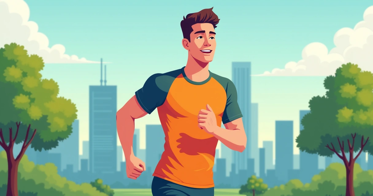 Homem esportista usando camiseta estilosa e confortável ao ar livre