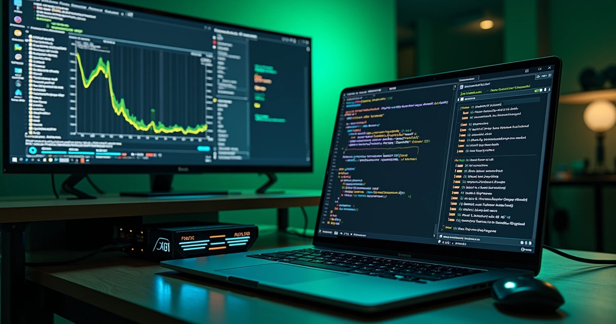 Estação local de IA com notebook e GPU dedicada