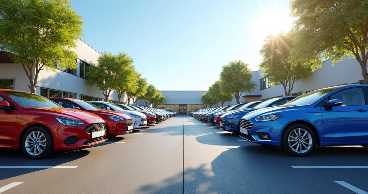 Hatches e sedãs populares lado a lado em estacionamento