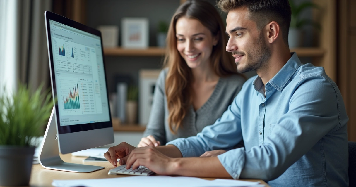 Supervisor orientando estagiário no setor financeiro da empresa