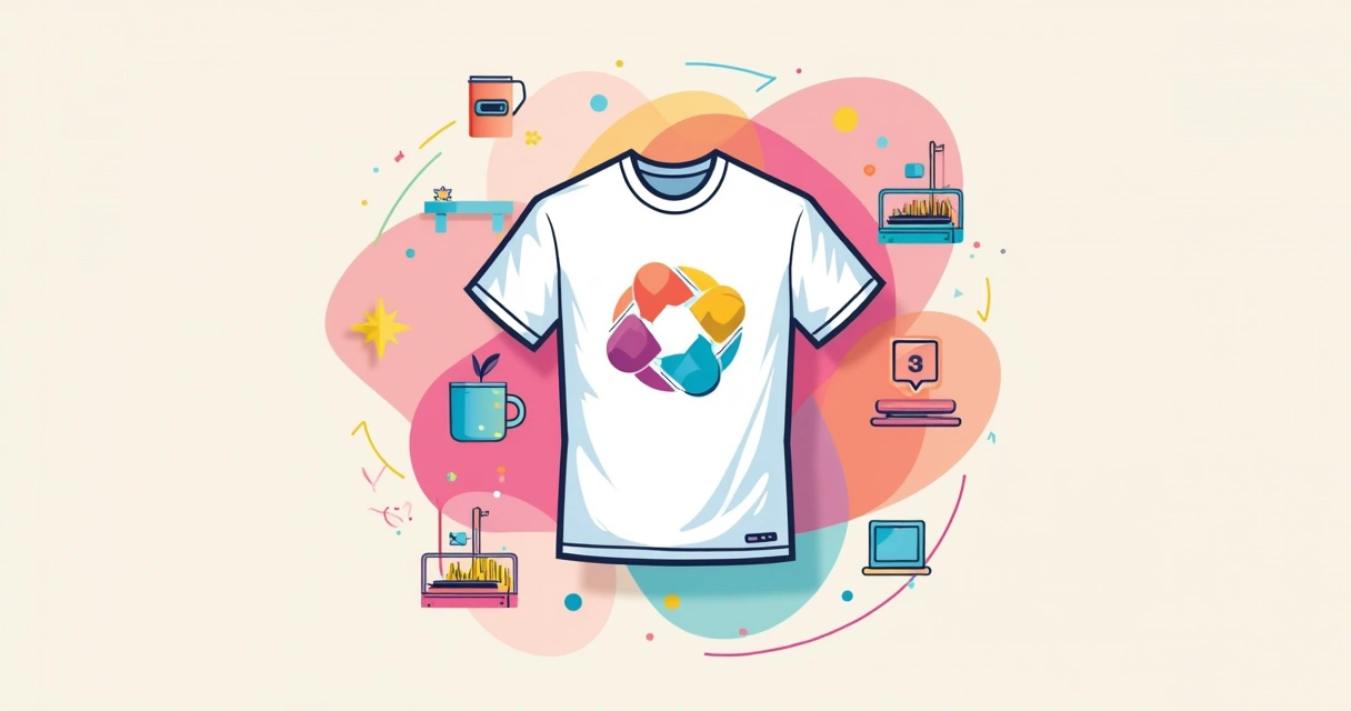 Estampa colorida minimalista centralizada em camiseta branca 