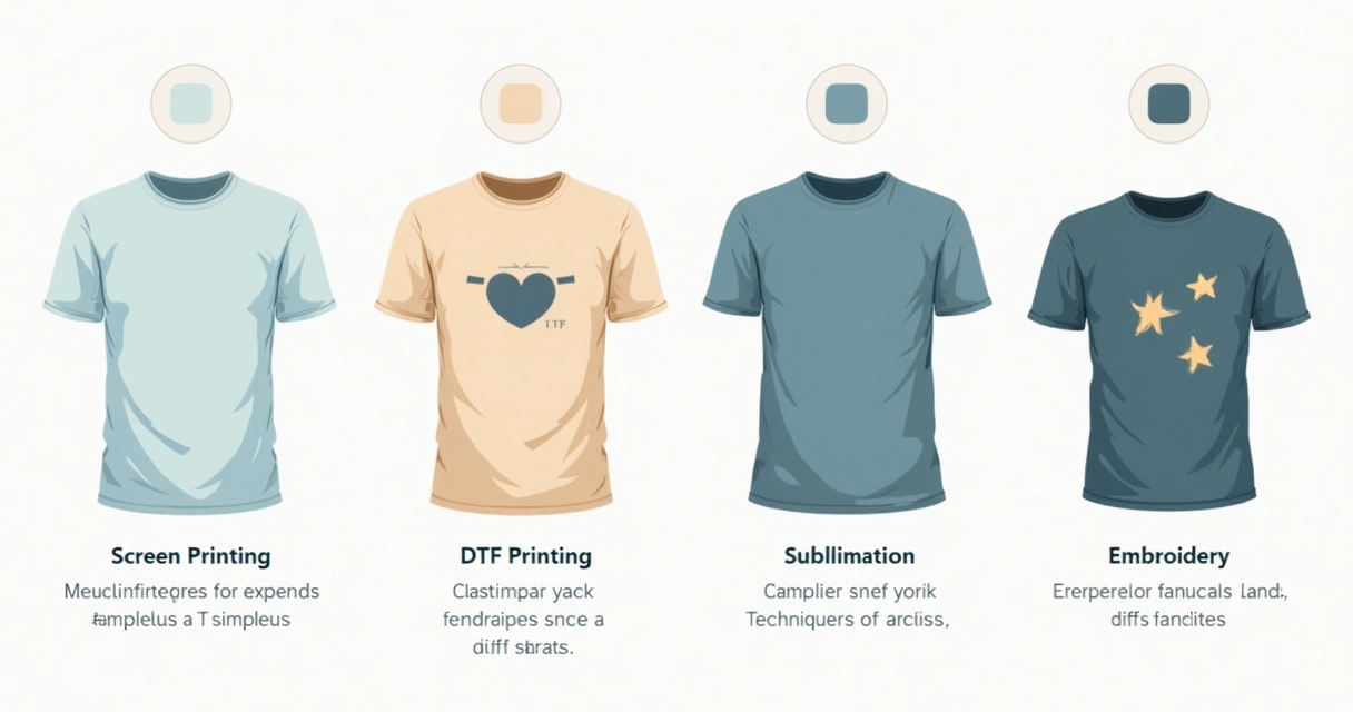 Comparação de técnicas de estamparia em camisas personalizadas 