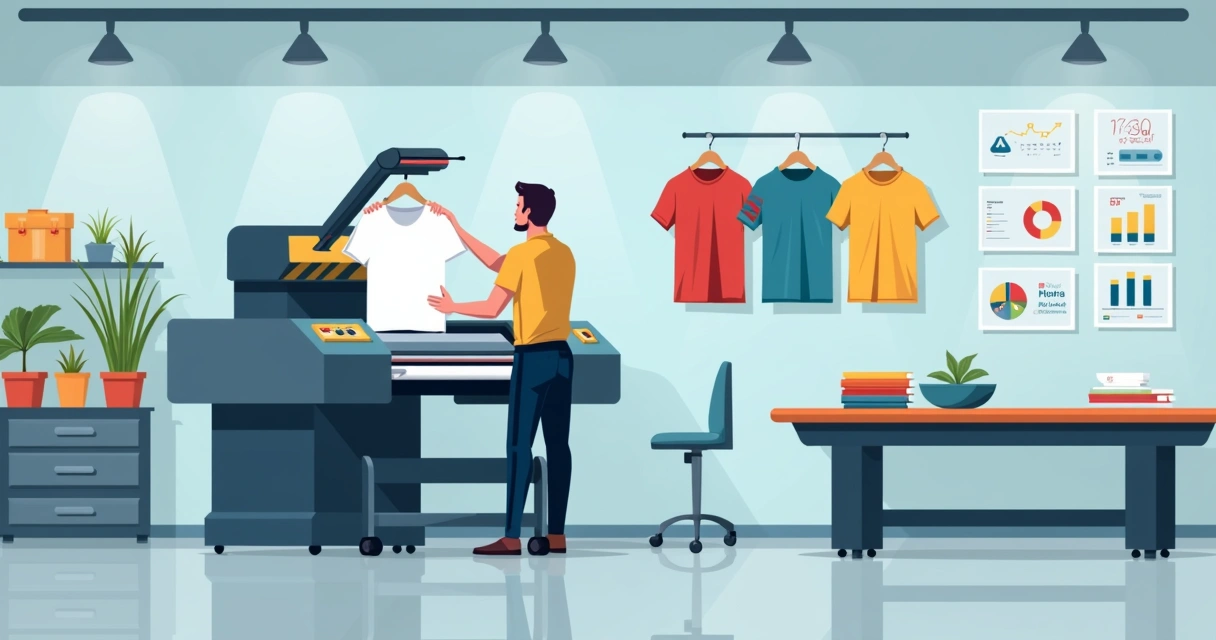 Máquina de estamparia personalizada aplicando artes em camisetas em SP 