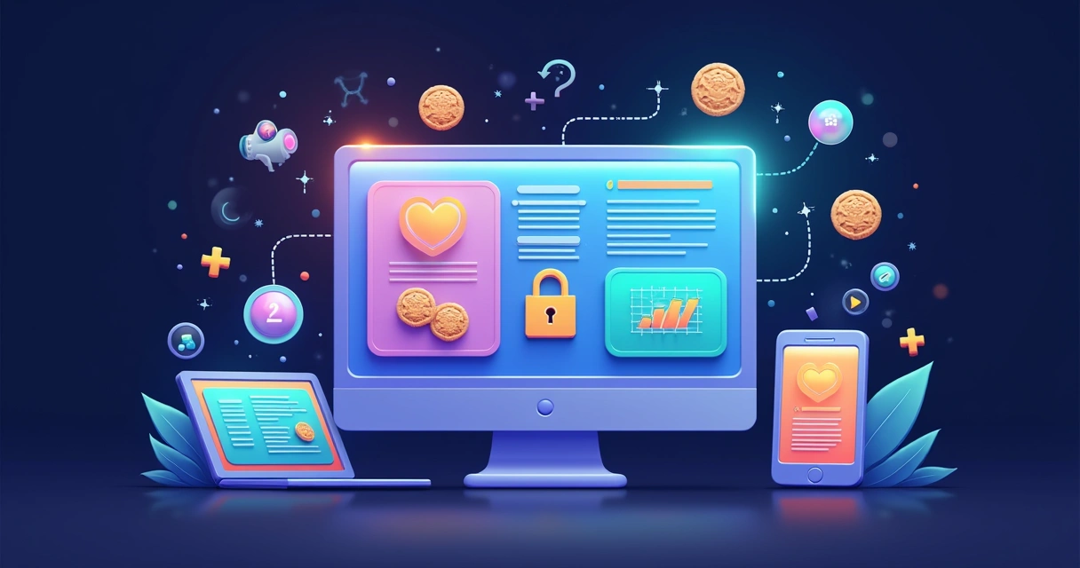 Gráfico colorido mostrando tipos de cookies usados pelo YouTube 