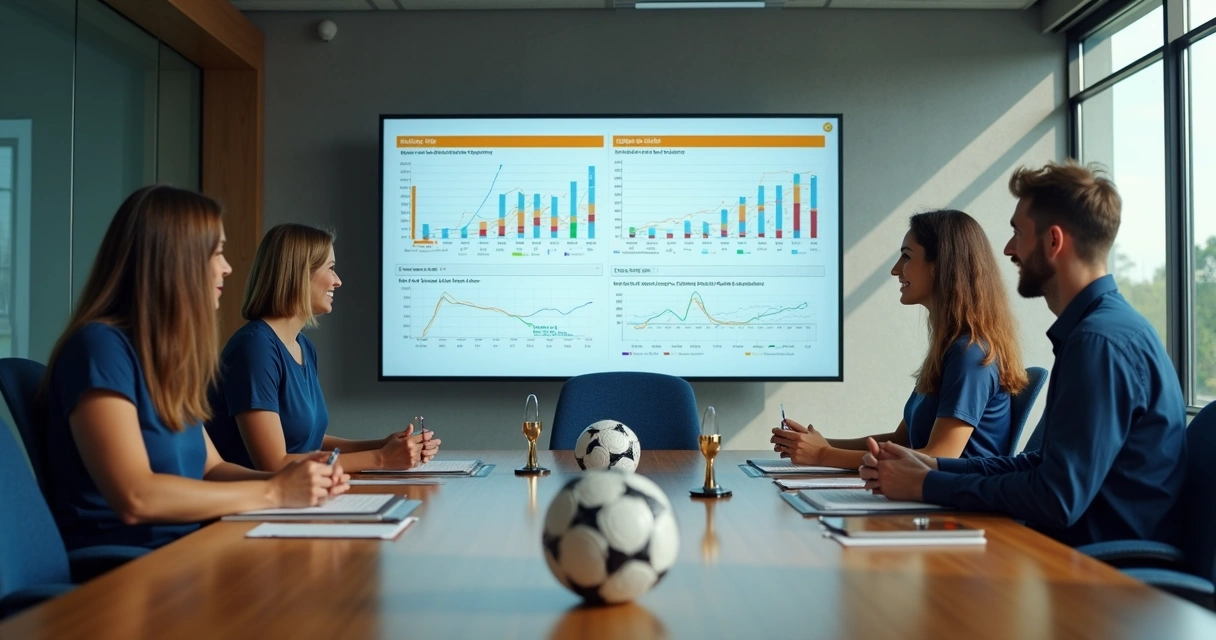 Gráficos de desempenho de atletas em escola de futebol