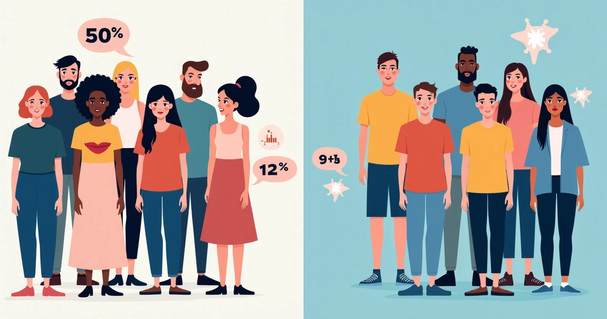 Infográfico mostrando a porcentagem de adultos com herpes oral e genital