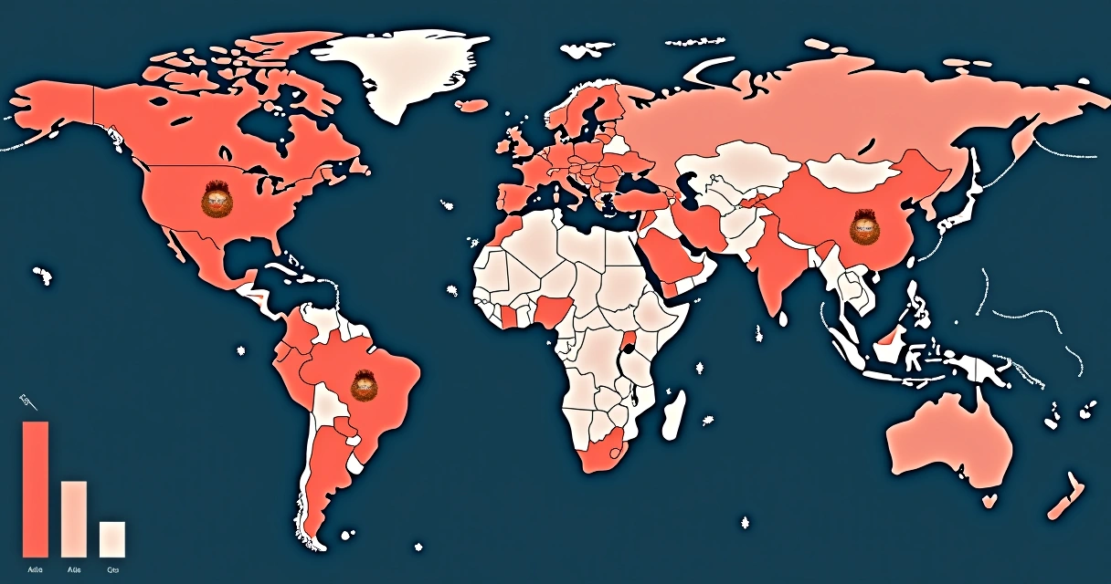 Gráfico mostra prevalência mundial de herpes oral em adultos