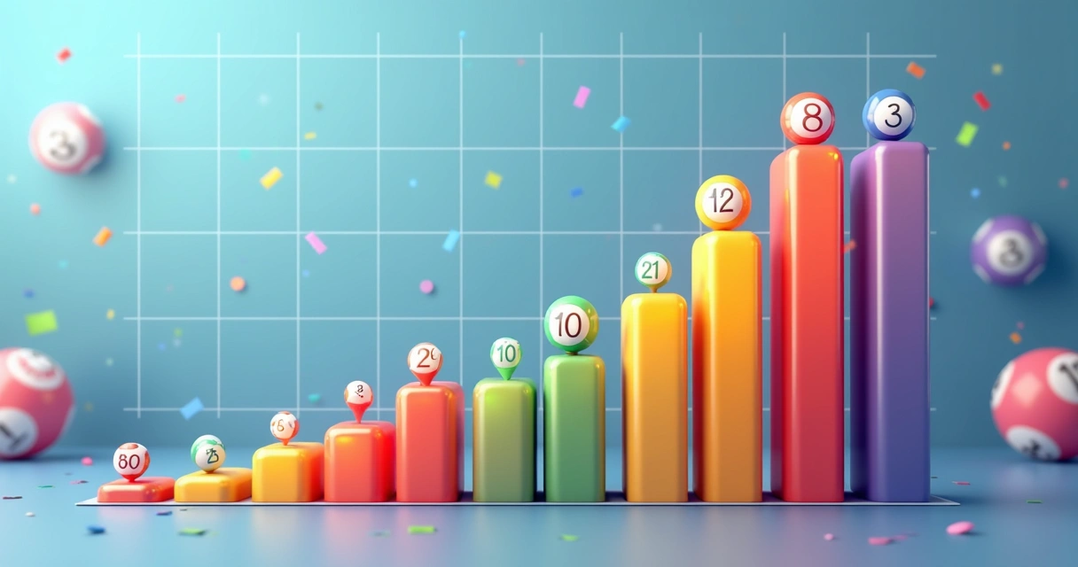 Gráfico mostrando estatísticas de números sorteados 