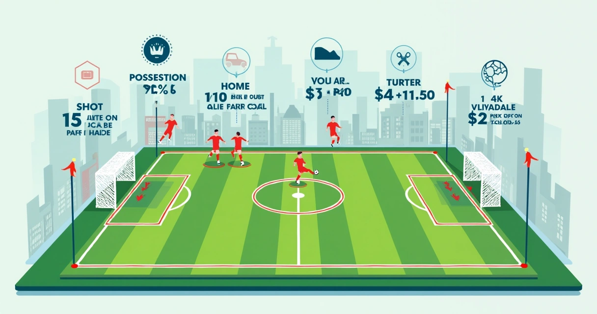 Estatísticas de pressão e posse de bola em um campo de futebol 
