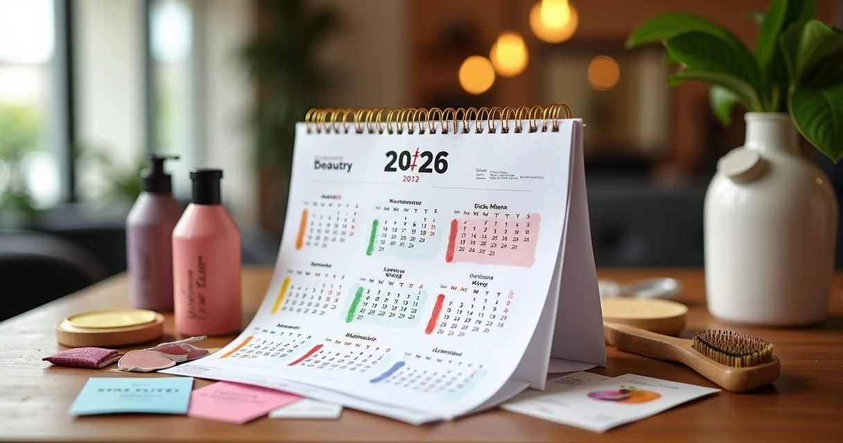 Calendário com datas comemorativas de beleza marcadas
