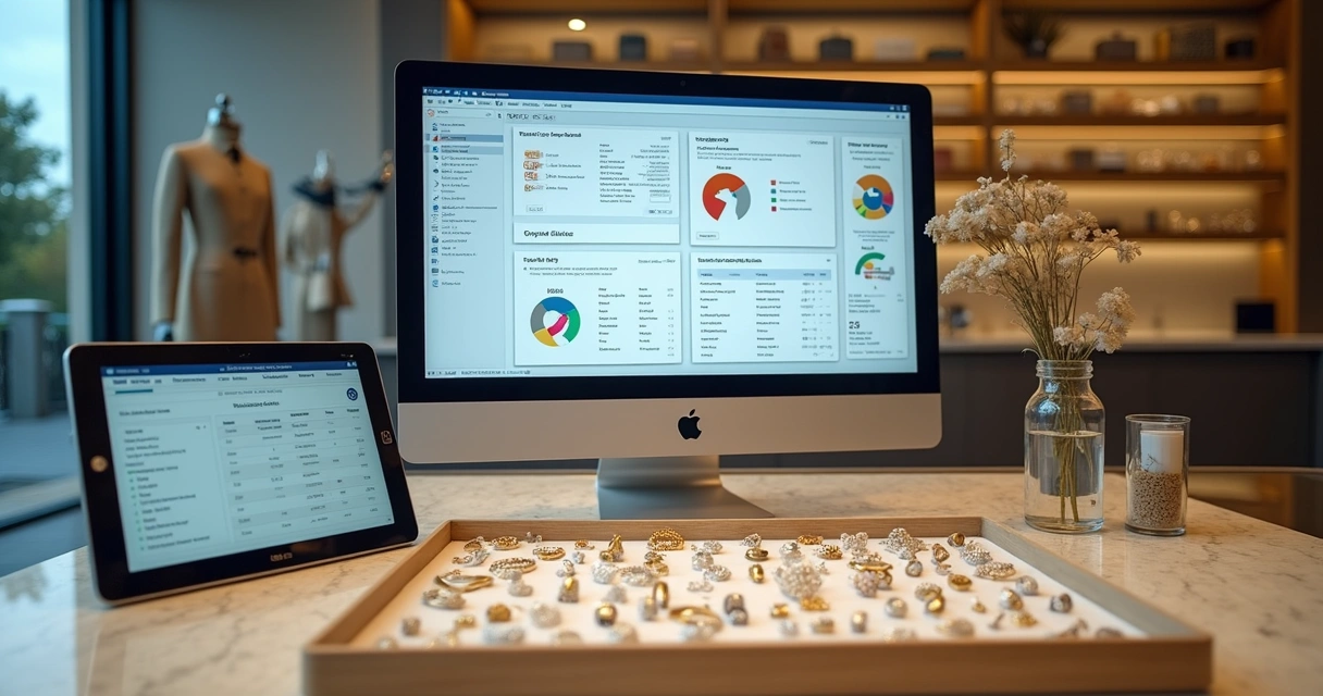 Gestão digital de estoque e consignação em uma joalheria moderna. 