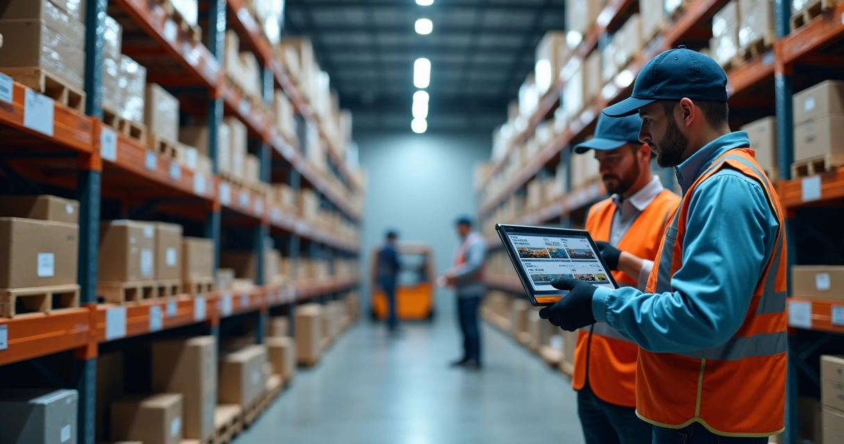 Estoque industrial integrado a sistemas ERP e MES com leitura digital 