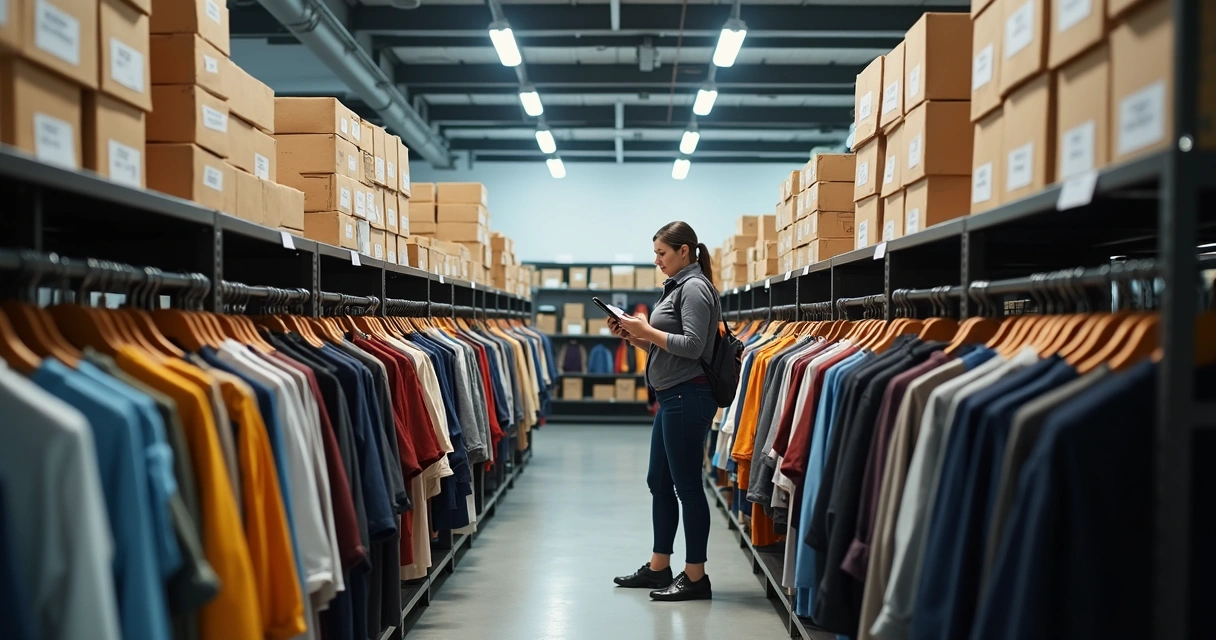 Estoque de roupas integrado ao sistema de vendas
