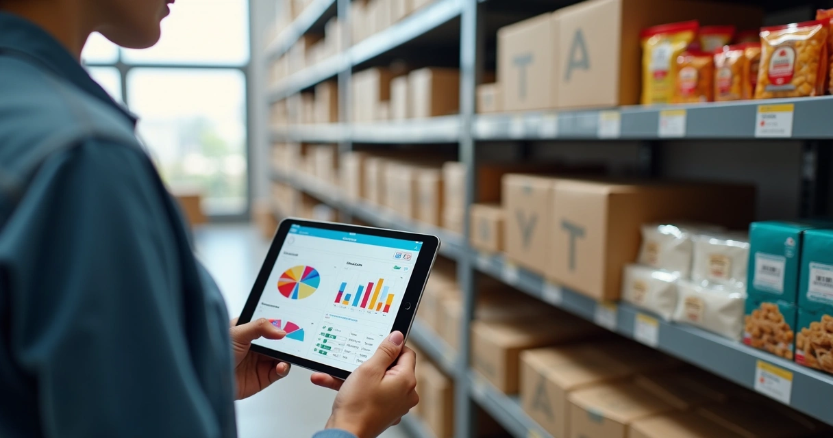 Pessoa organizando estoque pequeno negócio 