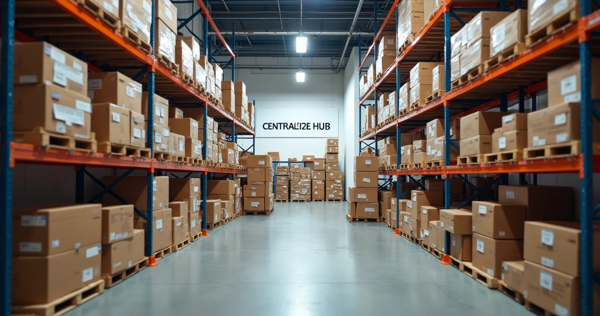 Estoque organizado de um prep center em São Paulo 