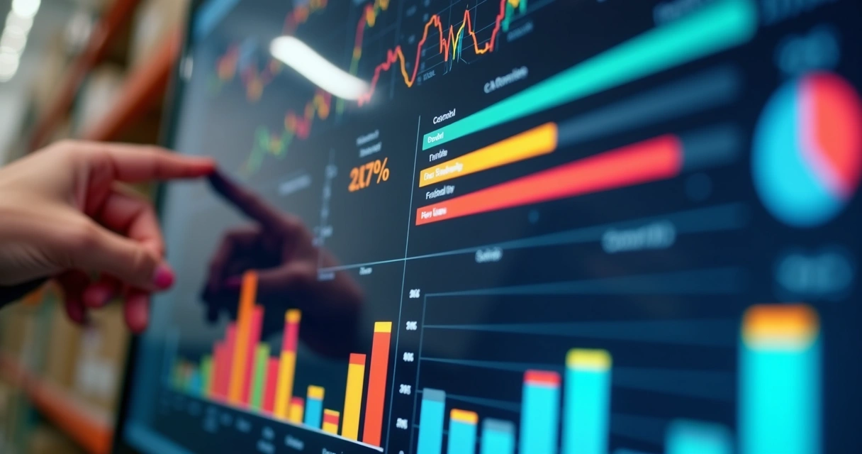 Dashboard de estoque mostrando dados em tempo real e alertas de ruptura