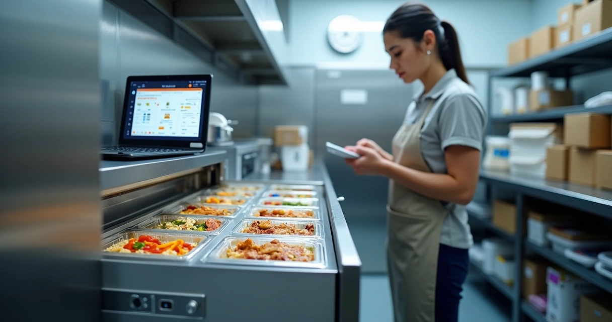 Empreendedora organiza estoque de refeições congeladas prontas para delivery 
