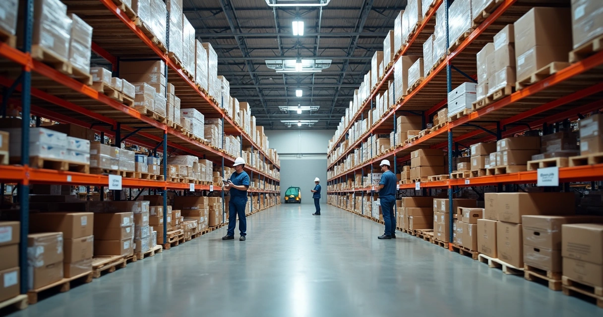 Área de estoque ajustável para diferentes volumes de produtos 