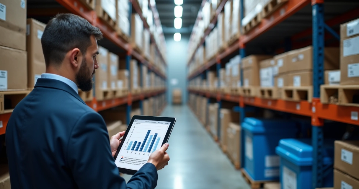 Almoxarifado industrial com destaque para cálculo de estoque de segurança