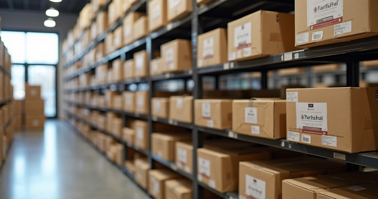 Estoque de tablets prontos para aluguel com caixas organizadas 