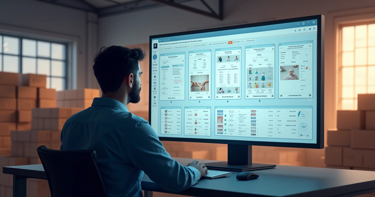 Painel mostrando estoque unificado entre lojas físicas e e-commerce 