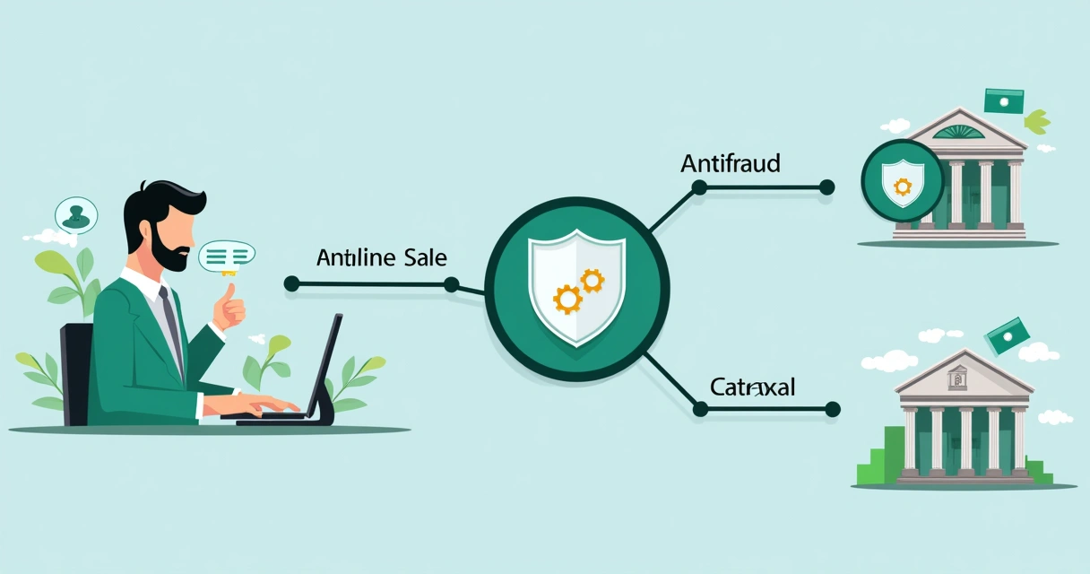 Fluxo de aprovação de venda com etapas conectadas 