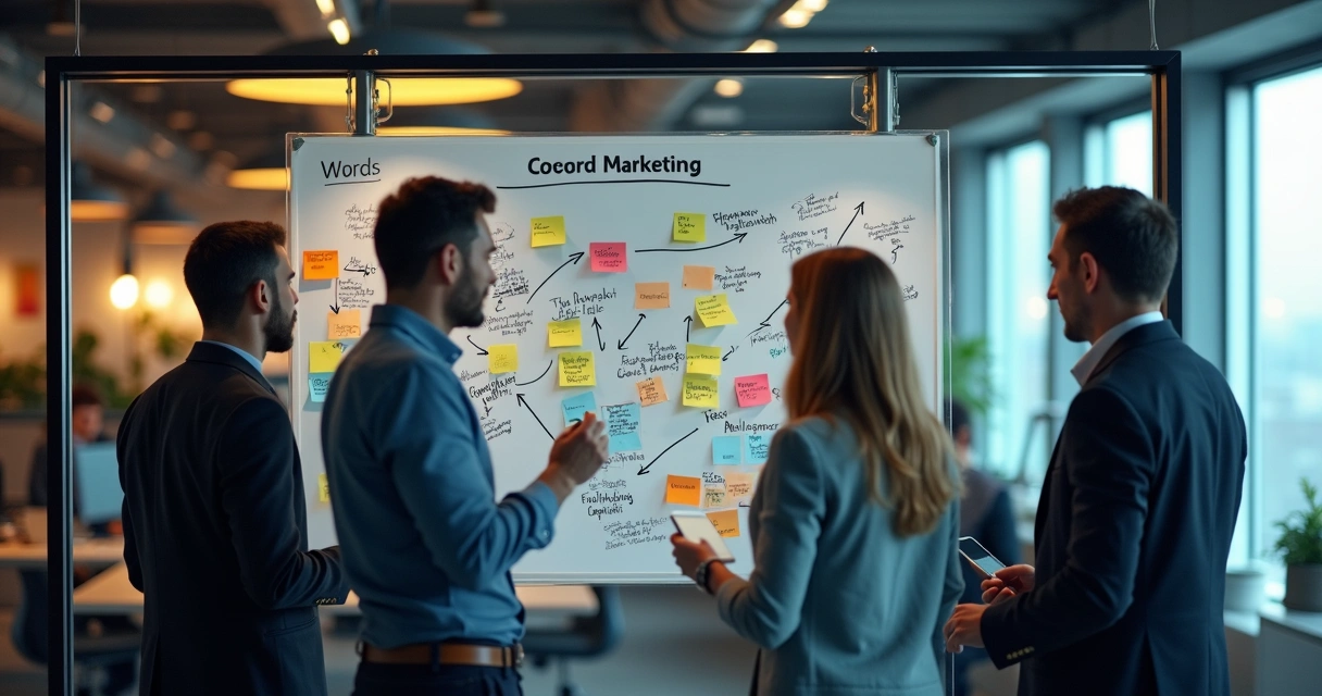 Equipe digital construindo planejamento estratégico