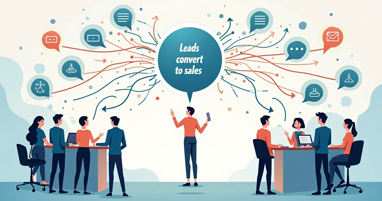 Quadro com fluxos de inbound e outbound se cruzando em uma estratégia 