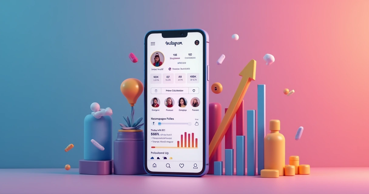 Crescimento de seguidores e engajamento de perfil Instagram 