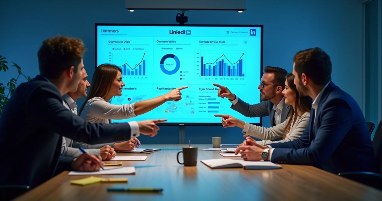 Execução de estratégia de vendas B2B em um escritório moderno