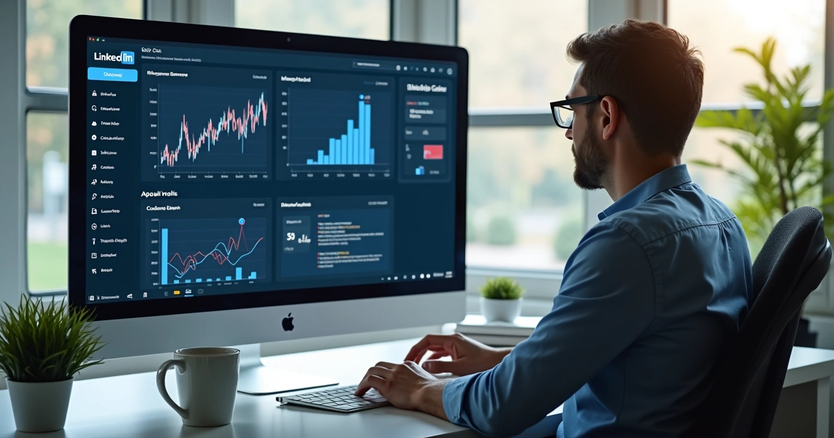 Profissional gerenciando estratégia B2B no LinkedIn 