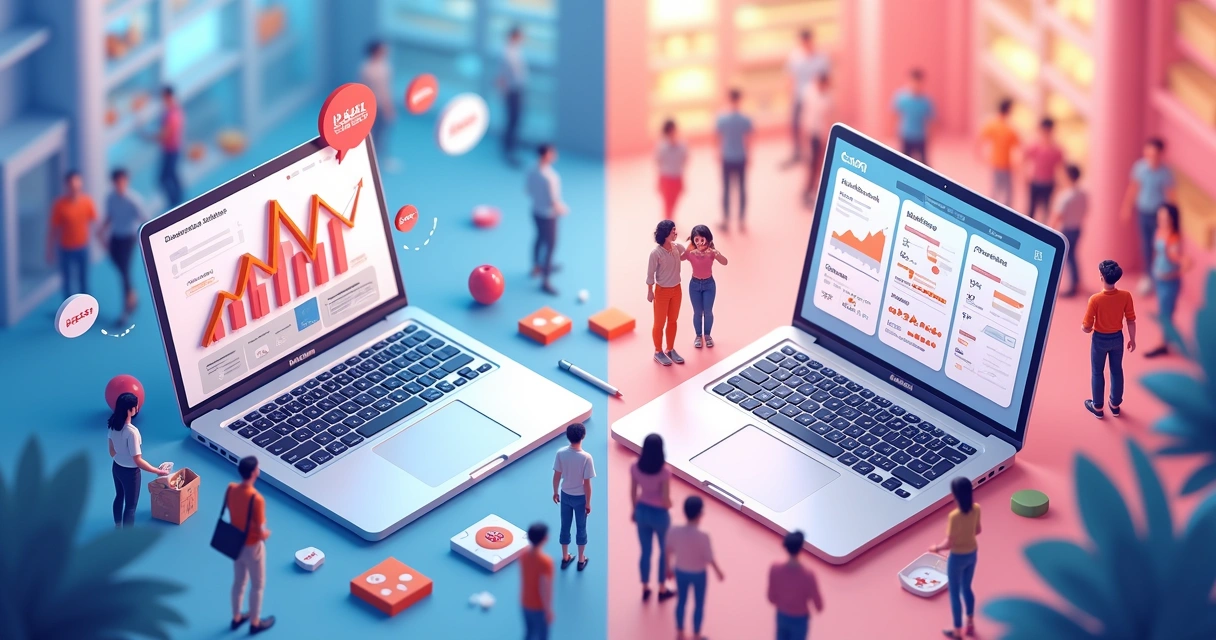 Análise lado a lado entre loja virtual e marketplace 