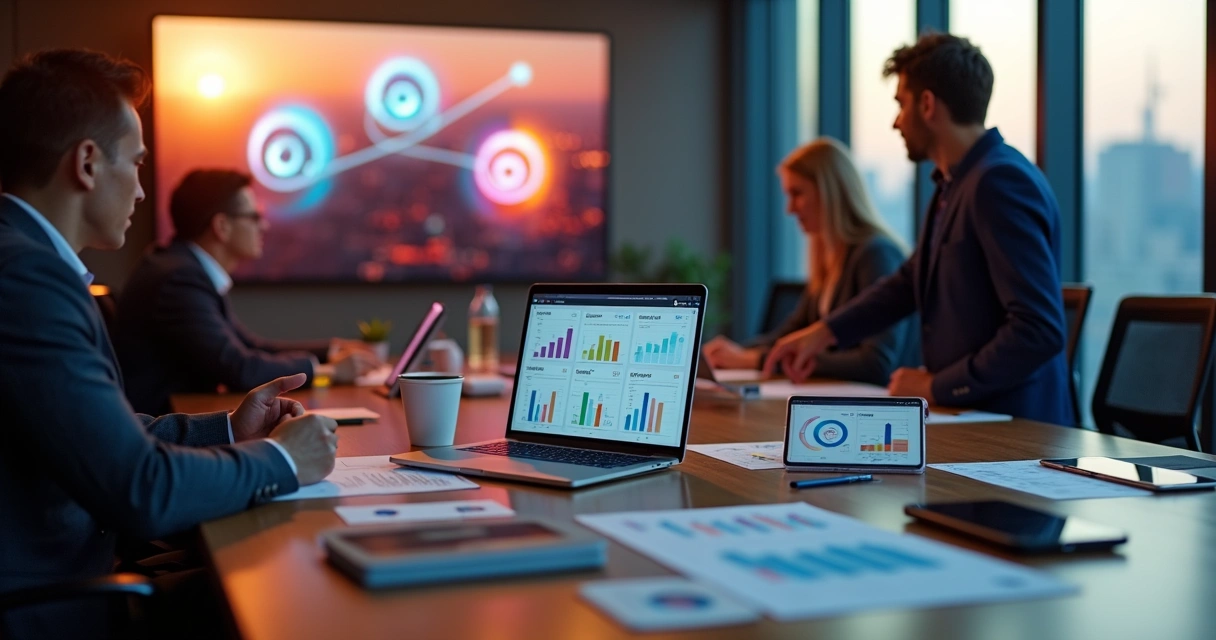 Empreendedores analisando resultados em diferentes redes sociais 