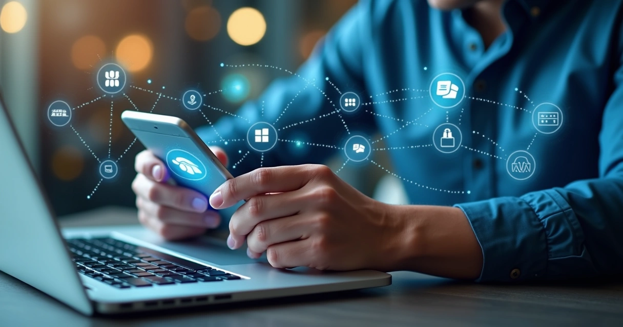 Fluxo de experiência omnicanal de usuário em diferentes dispositivos 