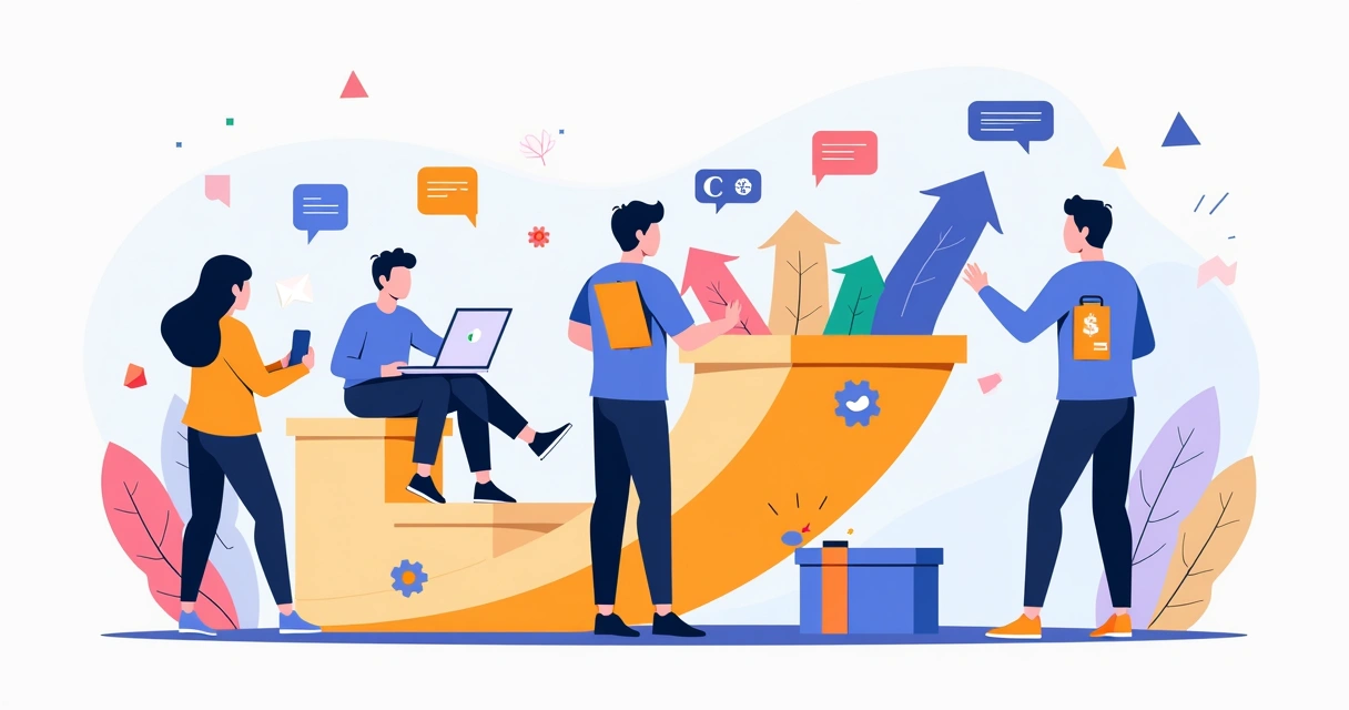 Ilustração de pessoas sendo impactadas por remarketing no Google Ads 